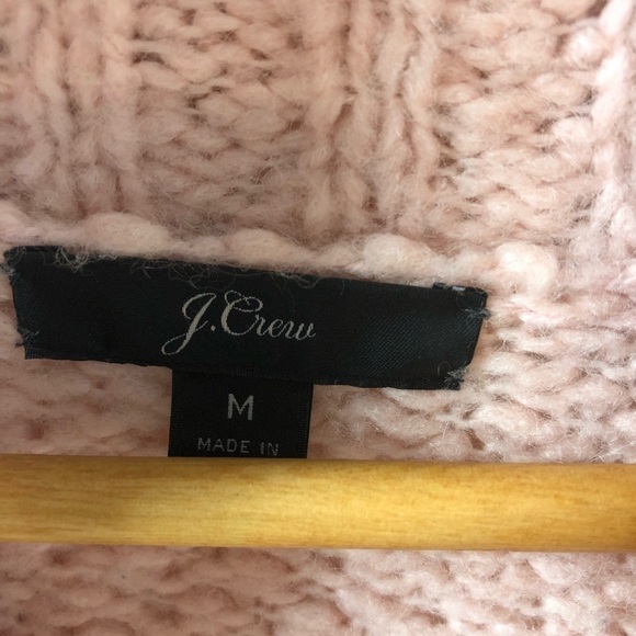 J Crew Alpaca Blend Chunky Turtleneck Sweater Sz M Pink Turtleneck Cozy Casual - Picture 5 of 9